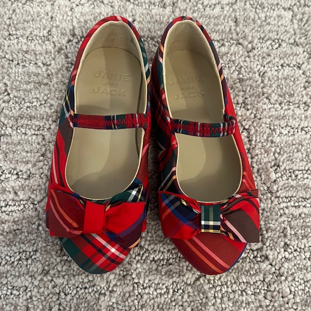 Janie & Jack Tartan Bow Ballet Flats